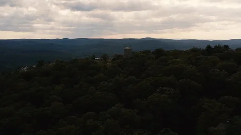 Aerial view of Bear mountain before sunset 4k Stock Footage 116587334
