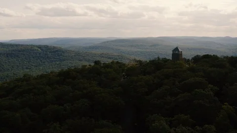 Aerial view of Bear mountain before sunset 4k Stock Footage 116587663