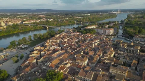 Aerial view of Beaucaire Stock Footage 241499946
