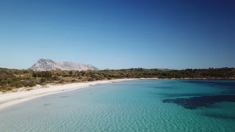 Aerial view of the beautiful beach Cala brandinchi Stock-Footage 101417993