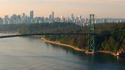 Aerial View Of Beautiful Bridge Stock Footage 304063970