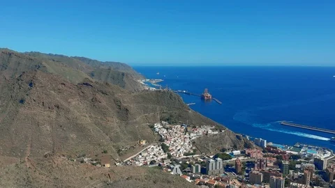 Aerial view. Beautiful landscape of green mountain range. Panoramic view of Stock Footage 123733046