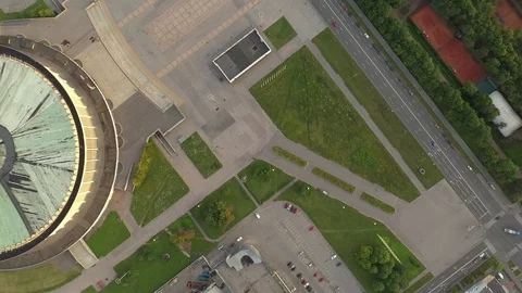 Aerial View Of Beautiful Large Tower Building at Sunset. Video stock 118302892