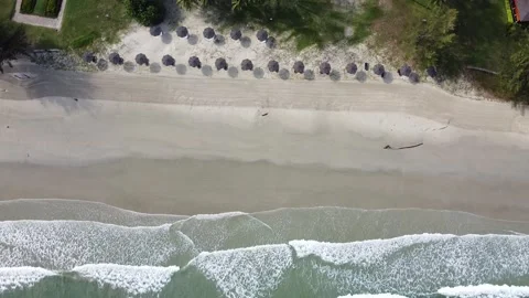 Aerial view of beautiful long beach in Sabah, Malaysia Stock Footage 145274355