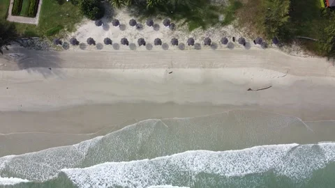 Aerial view of beautiful long beach in Sabah, Malaysia Stock Footage 145276405
