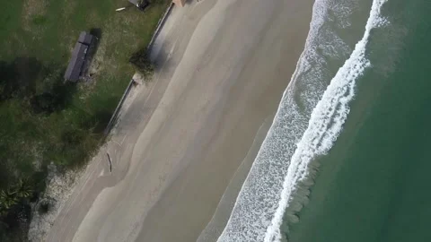 Aerial view of beautiful long beach in Sabah, Malaysia Stock Footage 145276872