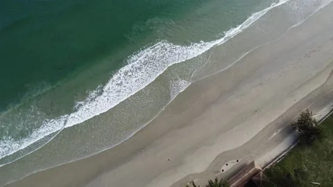 Aerial view of beautiful long beach in Sabah, Malaysia Stock Footage 145278068