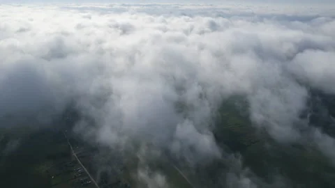 Aerial view of a beautiful lush cloud over the countryside Vídeo Stock 160597399