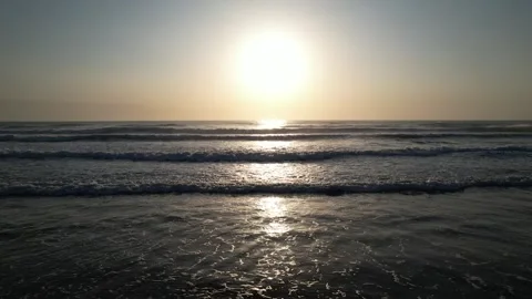 Aerial View of Beautiful Ocean Waves in Kochi Japan - Scenic Coastline Drone Video stock 345031880