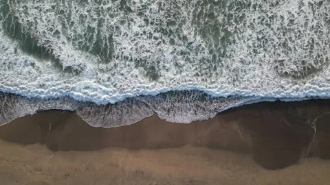 Aerial View of Beautiful Ocean Waves in Kochi Japan - Scenic Coastline Drone Video stock 345032016