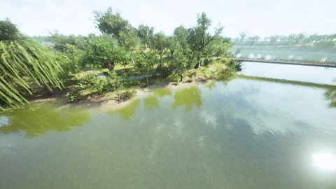 Aerial view of beautiful park Stock Footage 229846556