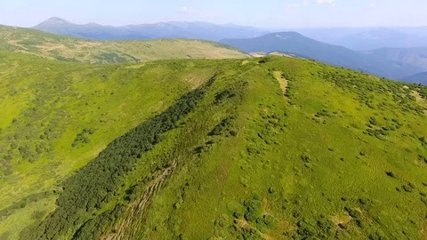 Aerial view of beautiful  range of mountains Stock Footage 80586982