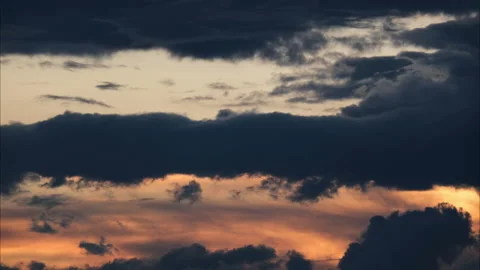 Aerial view of beautiful sky with clouds and sunlight during sunset.  Stock Footage 218572469