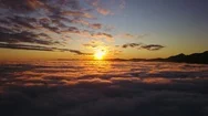 Aerial View: Beautiful Sunrise Landscape With Morning Mist In Mountains. Flying Stock Footage