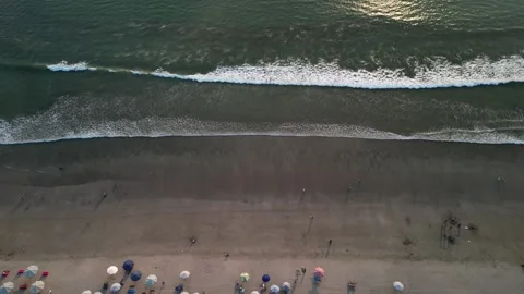 Aerial view of Beautiful sunset on the Double Six Beach, Bali Stock-Footage 290836093