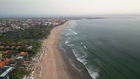 Aerial view of Beautiful sunset on the Double Six Beach, Bali Stock-Footage 290837202