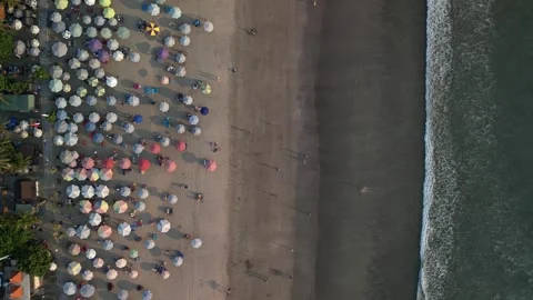 Aerial view of Beautiful sunset on the Double Six Beach, Bali Stock-Footage 290842254