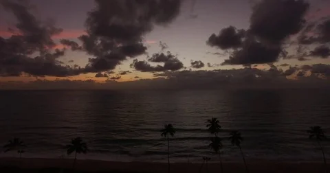 Aerial View of a Beautiful Sunset in Maceio, Alagoas, Brazil Stock Footage 73680696