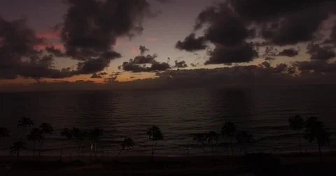 Aerial View of a Beautiful Sunset in Maceio, Alagoas, Brazil Stock Footage 73680932