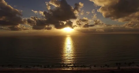 Aerial View of Beautiful Sunset on Maceio, Alagoas, Brazil Stock Footage 73680942