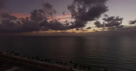 Aerial View of a Beautiful Sunset in Maceio, Alagoas, Brazil Stock Footage 73681095