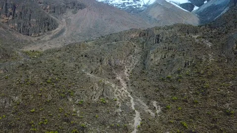 Aerial view of beautiful valley in mountains in Kenya 動画素材 87729201