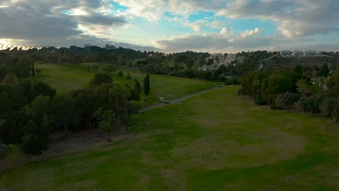 Aerial view. Beautiful view of Golf Course looking down. Stock Footage 122140196