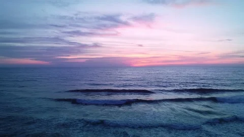 Aerial view Beautiful view sunset or sunrise over sea surface beautiful wave Ama Stock Footage 164266845