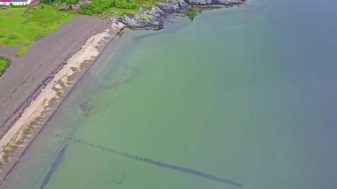Aerial view of the beautiful village of Benderloch with dramatic skys during the Stock Footage