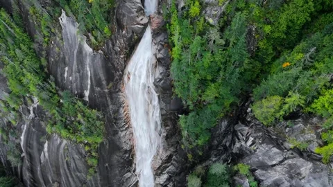 Aerial View Of Beautiful Waterfall Stock Footage 304063960