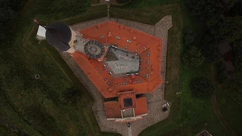 Aerial view of beep castle in the evening Stock Footage 121280152