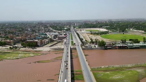 Aerial view of Behsood Bridge Video stock 274530495