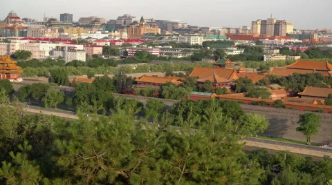 Aerial view of beijing forbidden city at dusk 動画素材 65367367