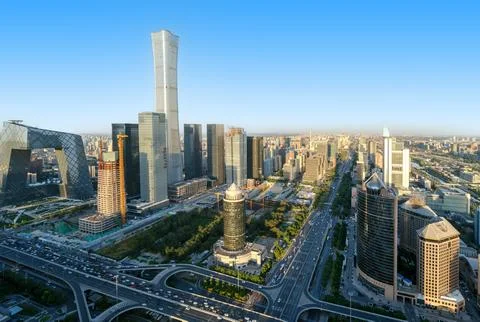 Aerial view of Beijing Stock Photos