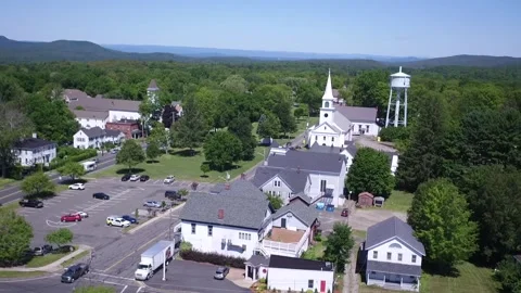 Aerial View Of Belchertown, MA Stock Footage 329314702