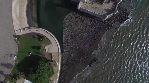 Aerial view of Belem tower - Torre de Belem in Lisbon, Portugal Video stock 58661384