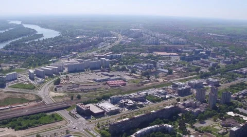 Aerial view of Belgrade Stock Footage 63392092