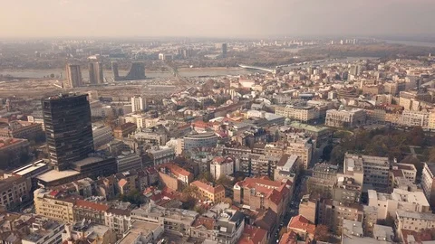 Aerial view of Belgrade Video stock 98739855