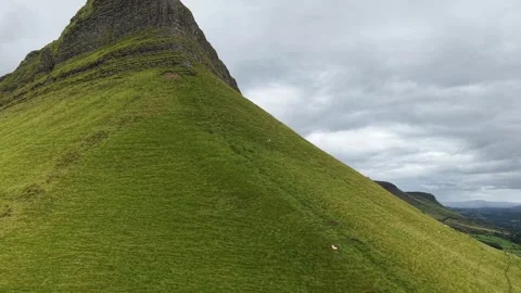 Aerial view of Benbulben mountain, County Sligo, Ireland. Stock Footage 341734964