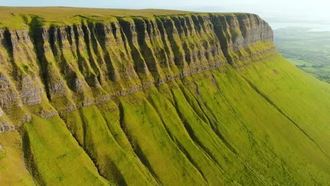 Aerial view of Benbulbin, iconic landmark, County Sligo, Ireland Stock Footage 242868049