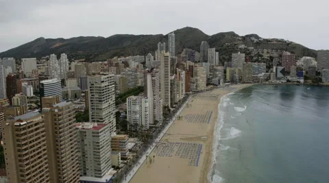 Aerial view of Benidorm in Spain Stock Footage 67406324