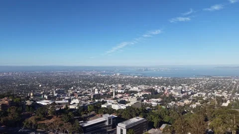 Aerial view of Berkeley and San Francisco Bay Area in California 스톡 동영상 343877029