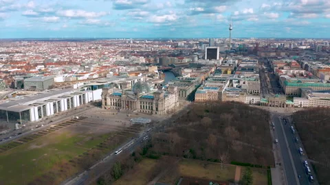 Aerial view. Berlin Germany. High quality 4k footage. Video stock 166697949