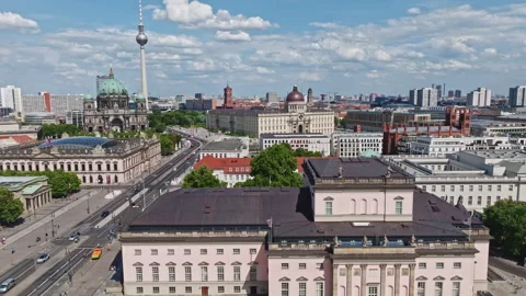 Aerial view of Berlin State Opera on Bebelplatz , Berlin , Germany Vidéo 248362309