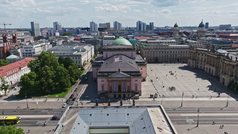 Aerial view of Berlin State Opera on Bebelplatz , Berlin , Germany Vidéo 248362581