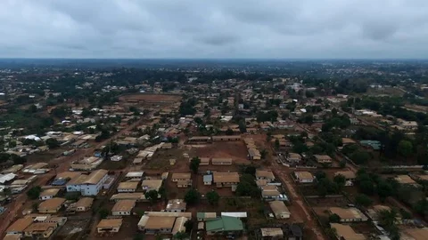 Aerial view of Bertoua city Stock Footage 80576501