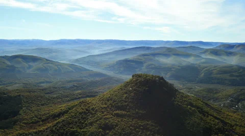 Aerial View: Besh-Kosh mountain, near Bakhchisaray. Crimea. Autumn 2013 Stock Footage 36055194