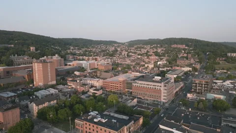 Aerial view of Bethlehem, Pennsylvania Видео 342546485