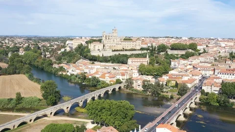 Aerial view of Beziers Stock Footage 117970048
