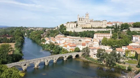 Aerial view of Beziers Stock Footage 117970122